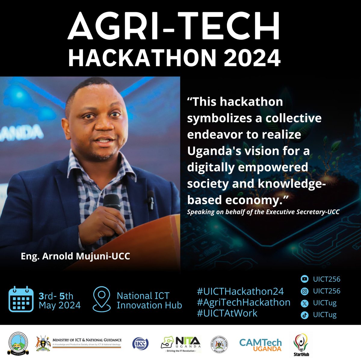 The innovation program is in line with Uganda's vision of ensuring over 90% of Ugandan households are connected to internet by 2040 and have access to digital services. @MoICT_Ug @UICTug @MAAIF_Uganda #AgriTechHackathon #UICTATWork