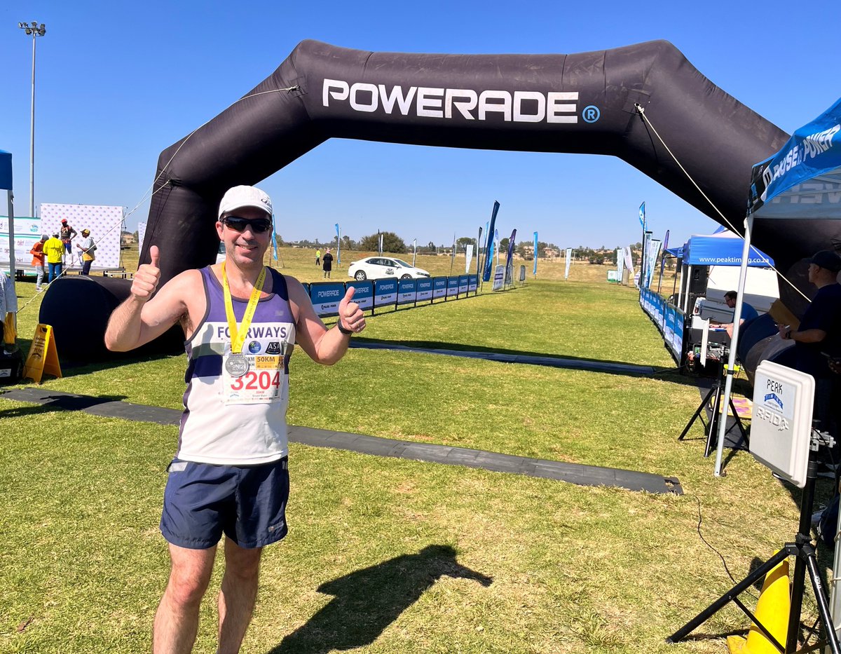 Marathon #268 (unique marathon #163) completed at the North West Province N12 Ultra. They transferred one of Wally’s extra kilometres so we got 49km although we paid for 50 (neither me nor my legs are complaining). 
#RunSouthAfrica #N12Ultra