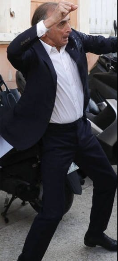 AlertesInfos's tweet photo. 🇫🇷📸 L'image du jour : Éric Zemmour assène un coup à la tête d'une femme qui lui avait jeté un œuf quelques minutes auparavant à Ajaccio. https://t.co/7JH3MEqPIo