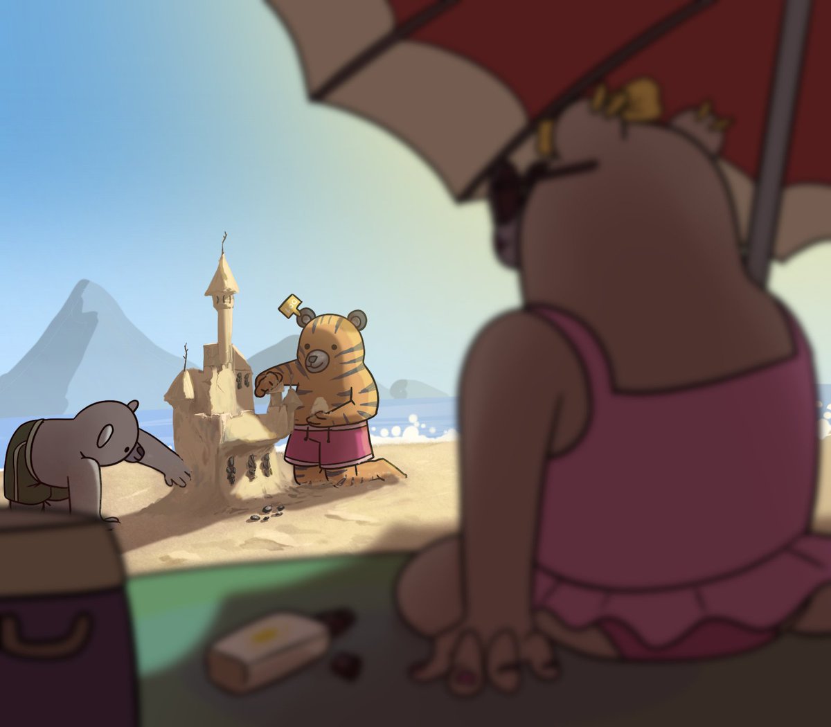 Sandcastles and Sunshine! 🏖️☀️ Join Booga Beras as they play along the sandy shores of Kingdomly creating endless memories. Join and mint yours now! kingdomly.app/booga-beras
