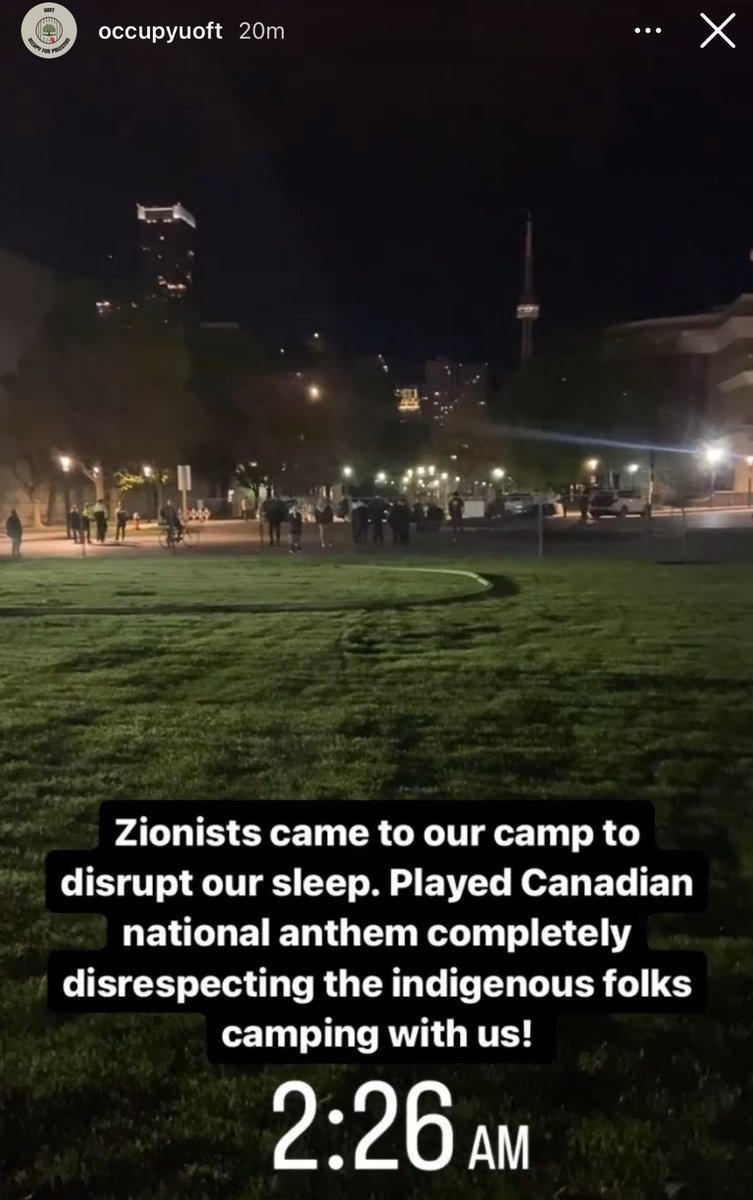 So the follow-up to this: someone managed to bt connect to the pseudo-patriotic Zio squad's speaker and override their fascist bullshit with Dammi Falastini 💪💪💪💪💪🇵🇸 @occupyuoft