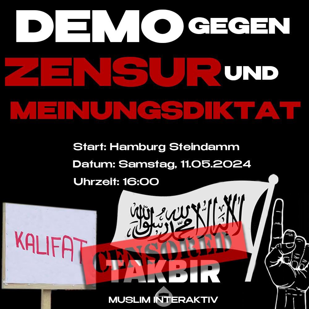 Kommenden Samstag um 16 Uhr wehren wir uns gemeinsam verbal gegen die Zensur unserer islamischen Werte. 

Kommt in sha Allah alle zahlreich und lasst euch nicht von der Politik und den Medien einschüchtern!