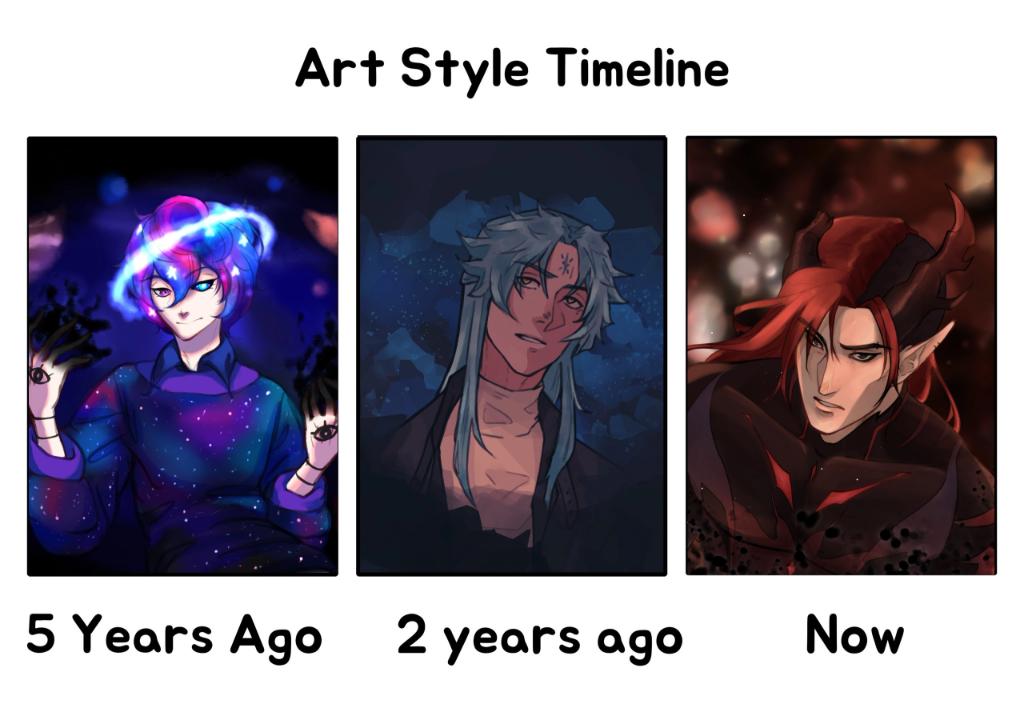 I haven't grown that much but I'll try harder

#artstyletimeline