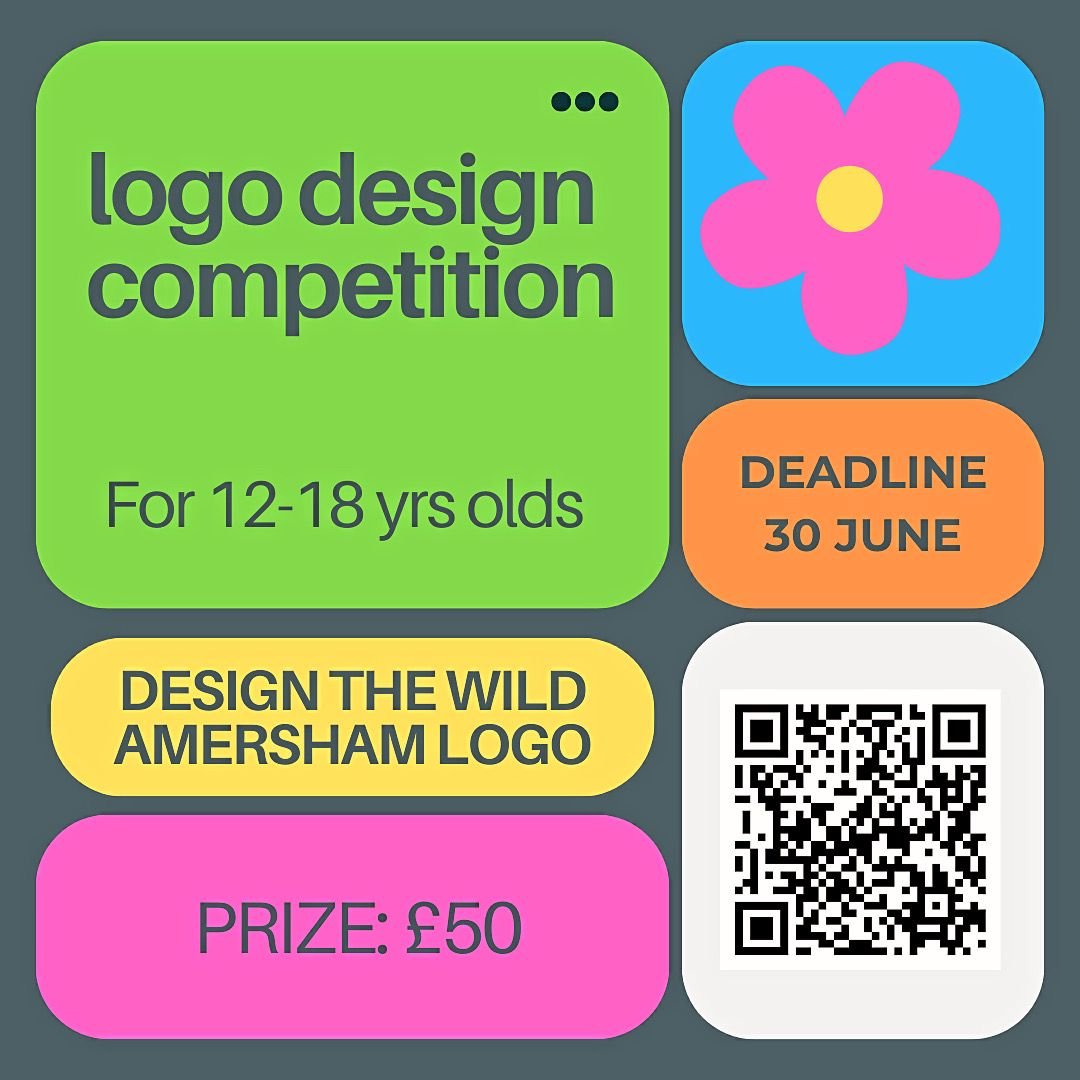 Competition time! #Amersham young adults - are you studying art or graphic design at school or college? Or enjoy playing with Canva? 
#WildAmersham needs a logo - scan the code below for more details.
#LocalTalent #SustainableAmersham #SustainableLiving