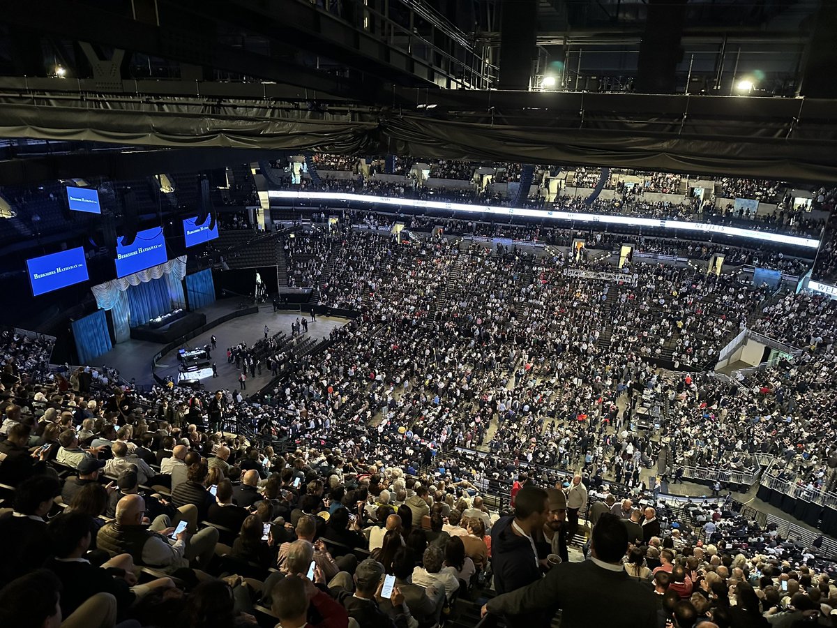 Greetings from the Woodstock for Capitalists in Omaha, NE. The convention center is filling up! Uncle Warren will be out shortly… Tim Cook, Bill Gates… let’s see who else is in the crowd.