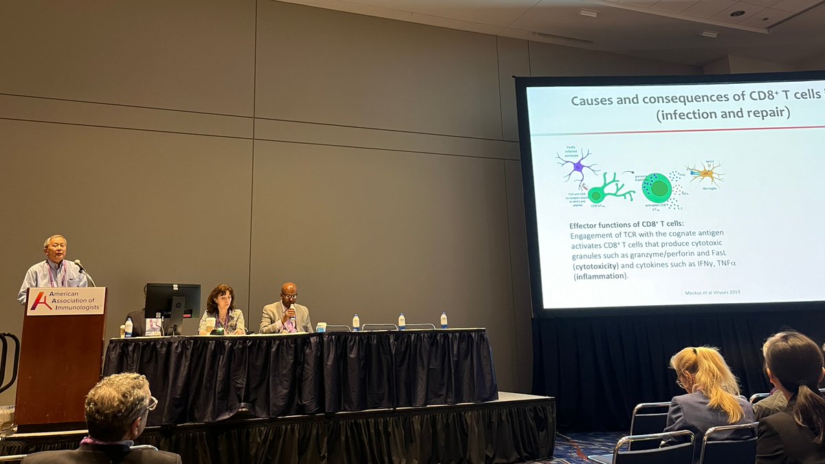 #AAI2024 Day 2: NIA Symposium on CD8 T cells in neurodegenerative disease - The session was kicked off by Wassim Elyaman @ColumbiaMed discussing the role of CD8+ cells in neurodegeneration, followed by Nan-Ping Weng from @NIHAging, who characterized CD8+ cells in AD mouse models