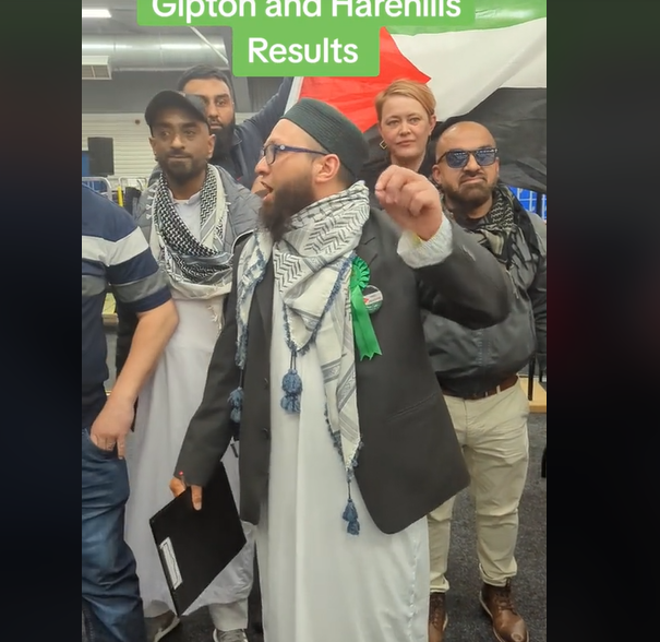 'A win for the people of Gaza,' says Mothin Ali, winning Gipton and Harehills for the Green Party.