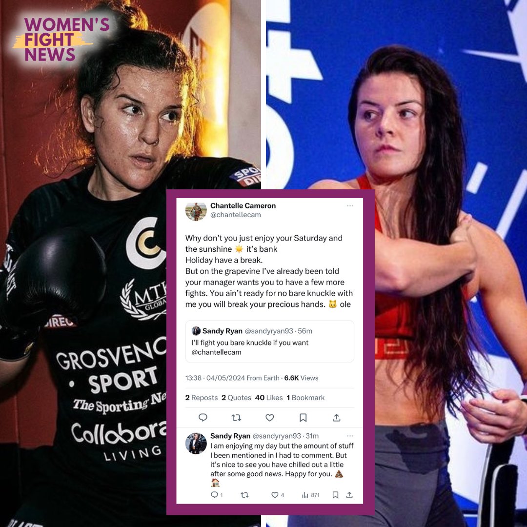 Who wants to see Chantelle Cameron Vs Sandy Ryan?!?

Today it kicked off on “X” again! 
🔥🍿🌶️
The beef is real 😤!!

📸 Cameron/Ryan Instagrams
#chantellecameron #sandyryan