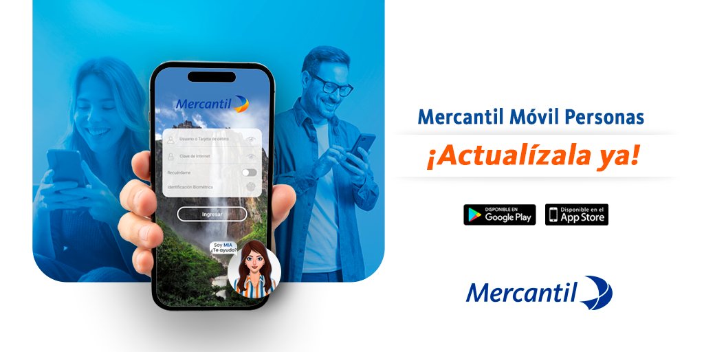 Es muy importante que mantengas tu app Mercantil Móvil Personas actualizada, así podrás disfrutas de todas sus novedades. Hazlo ya desde los mercados de aplicaciones de Android o iOS.
