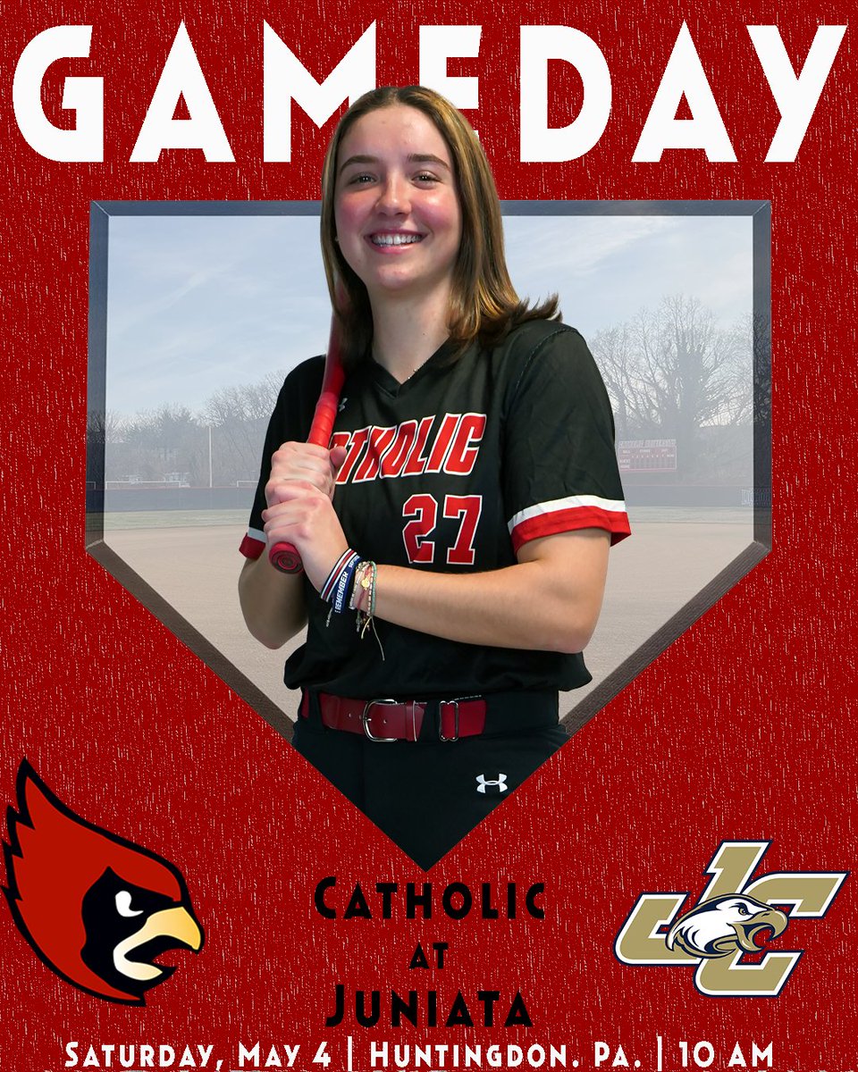 🥎 GAMEDAY!! Final day of the regular season for @CatholicU_SB! 🆚 Juniata 📍 Huntingdon, Pa. ⏰ 10 am 📺 tinyurl.com/bdh6p99k 📊 tinyurl.com/3mtcury4 #ThisIsCatholicU #d3sb