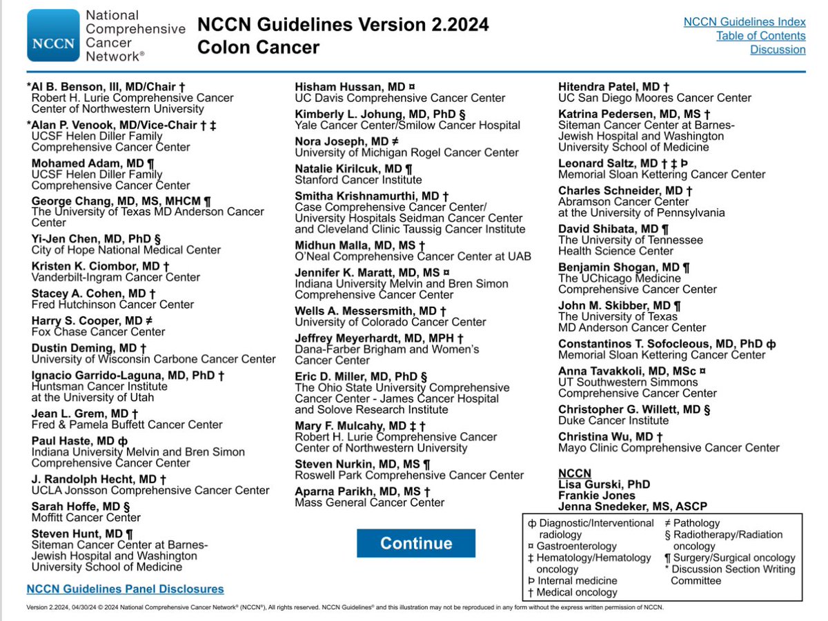 Fortunately the NCCN guidelines are a consensus statement and authors are published. Drew - how do I collect my $100? I’ll skip the drinks