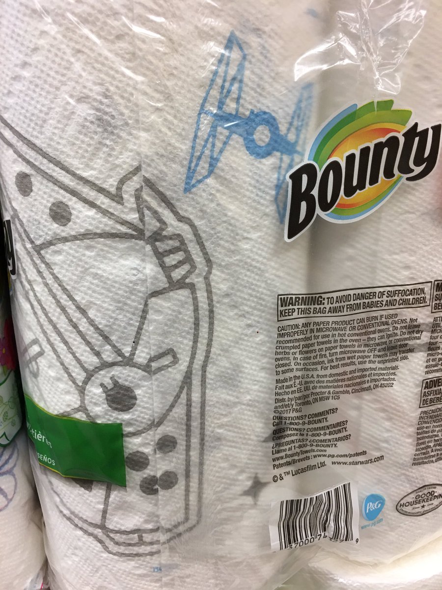 Photo I took in 2017 when Bounty released Star Wars themed paper towels. #MayThe4th