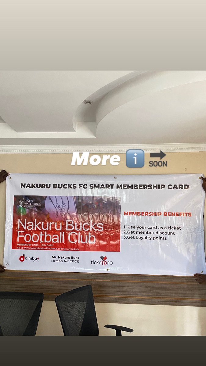 @NakuruBucksFC X @DimbaPlusKe 

Nakuru Bucks Smart Membership Card. 

#ComeOnYouBucks | #FootballKe