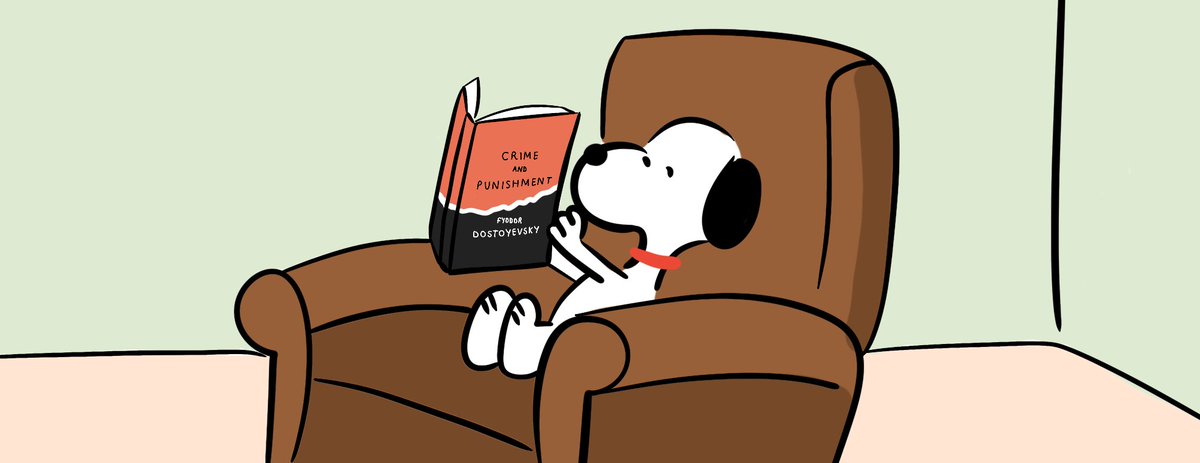 snoopy reads crime and punishment