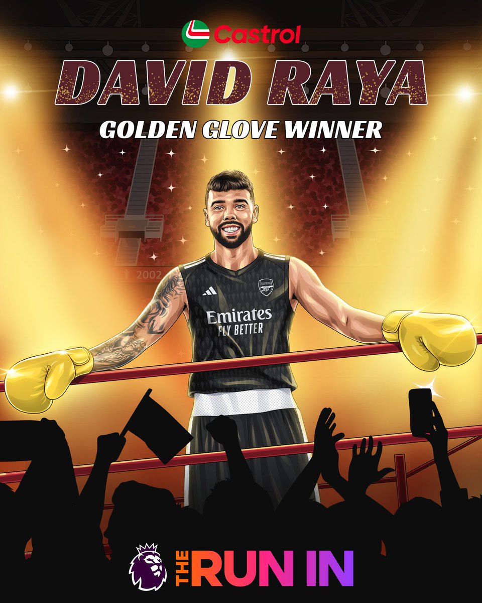 And the new... Golden Glove winner for the Premier League 2023/24 season: David Raya 🧤 🏆