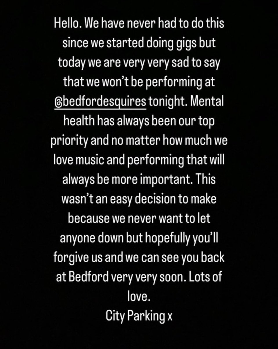 City Parking (@cityparkingband) on Twitter photo Hello, please see below regards to tonight’s gig.
Anyone who’s got a ticket still come down and show your support to <a href="/sounds__mint/">sounds mint</a> Hello, please see below regards to tonight’s gig.
Anyone who’s got a ticket still come down and show your support to <a href="/sounds__mint/">sounds mint</a>