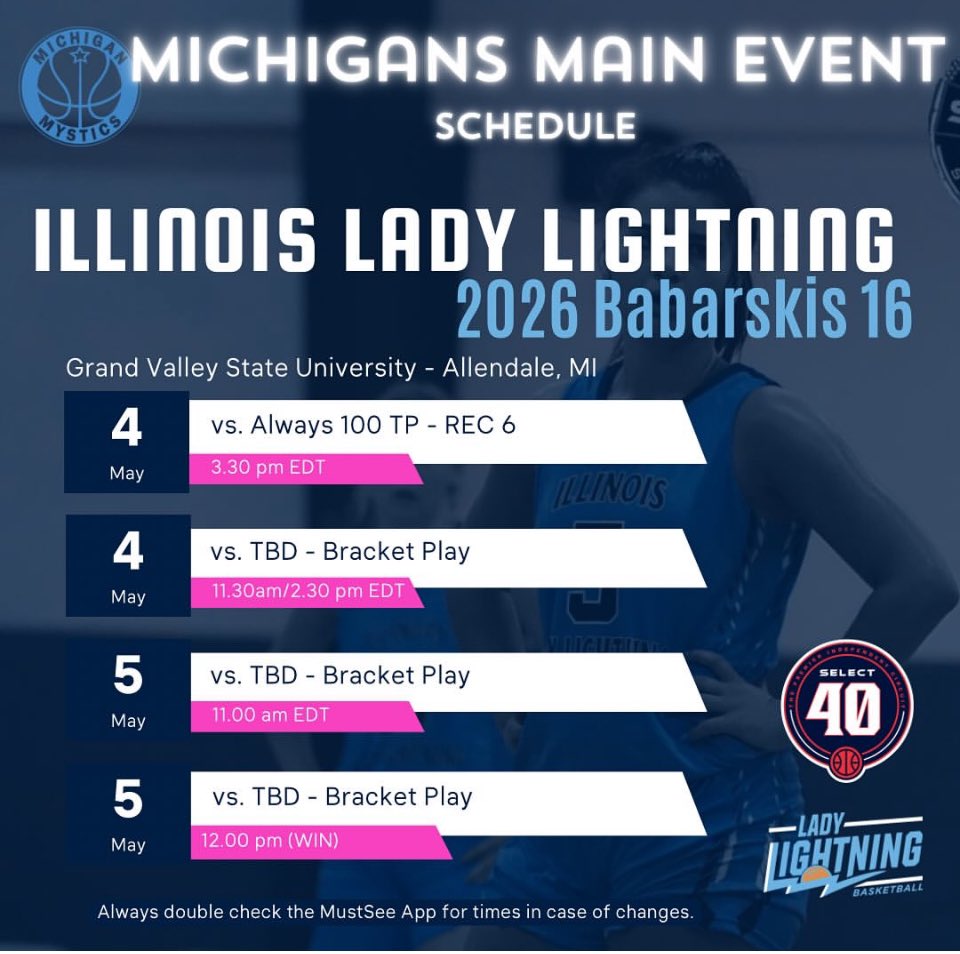Heidi Clesen (@heidiclesen) on Twitter photo Today is Michiganās Main Event at Grand Valley State University!! Our team is ready! Correction to 5/4 game times listed below . 12:30 and 2:30pm <a href="/LadyLightningIL/">IL Lady Lightning</a> Today is Michiganās Main Event at Grand Valley State University!! Our team is ready! Correction to 5/4 game times listed below . 12:30 and 2:30pm <a href="/LadyLightningIL/">IL Lady Lightning</a>