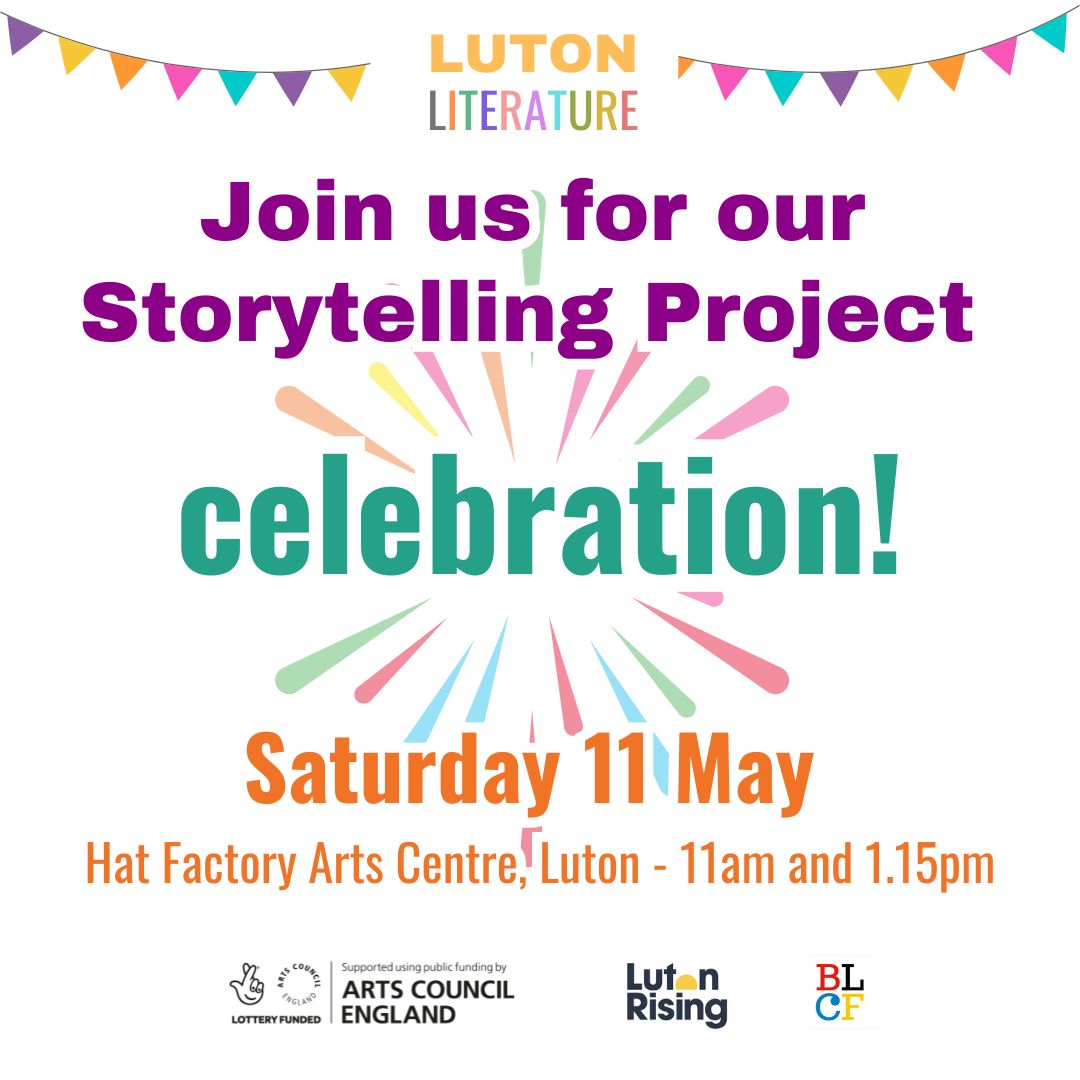 📷📷ONE WEEK TO GO! Have you booked your free tickets yet? Join us Sat 11 May, for funny, crazy and imaginative ideas of Luton's young people crafted into short stories! Book now! lutonliterature.co.uk/storytelling-p… @culturetrustuk @jennycarney #LutonRising #BLCF #ACESupported #SEND #author
