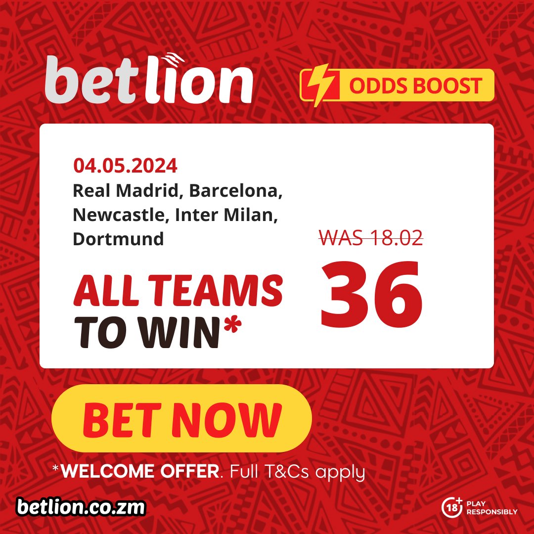Is there a way to boost your win by 36 odds today⁉️ Sure. BetLion's #BoostedOdds has your back. Grab the opportunity today and score big 👉🏽 betlion.co/OddsBoost ✨ #WinAtBetlion