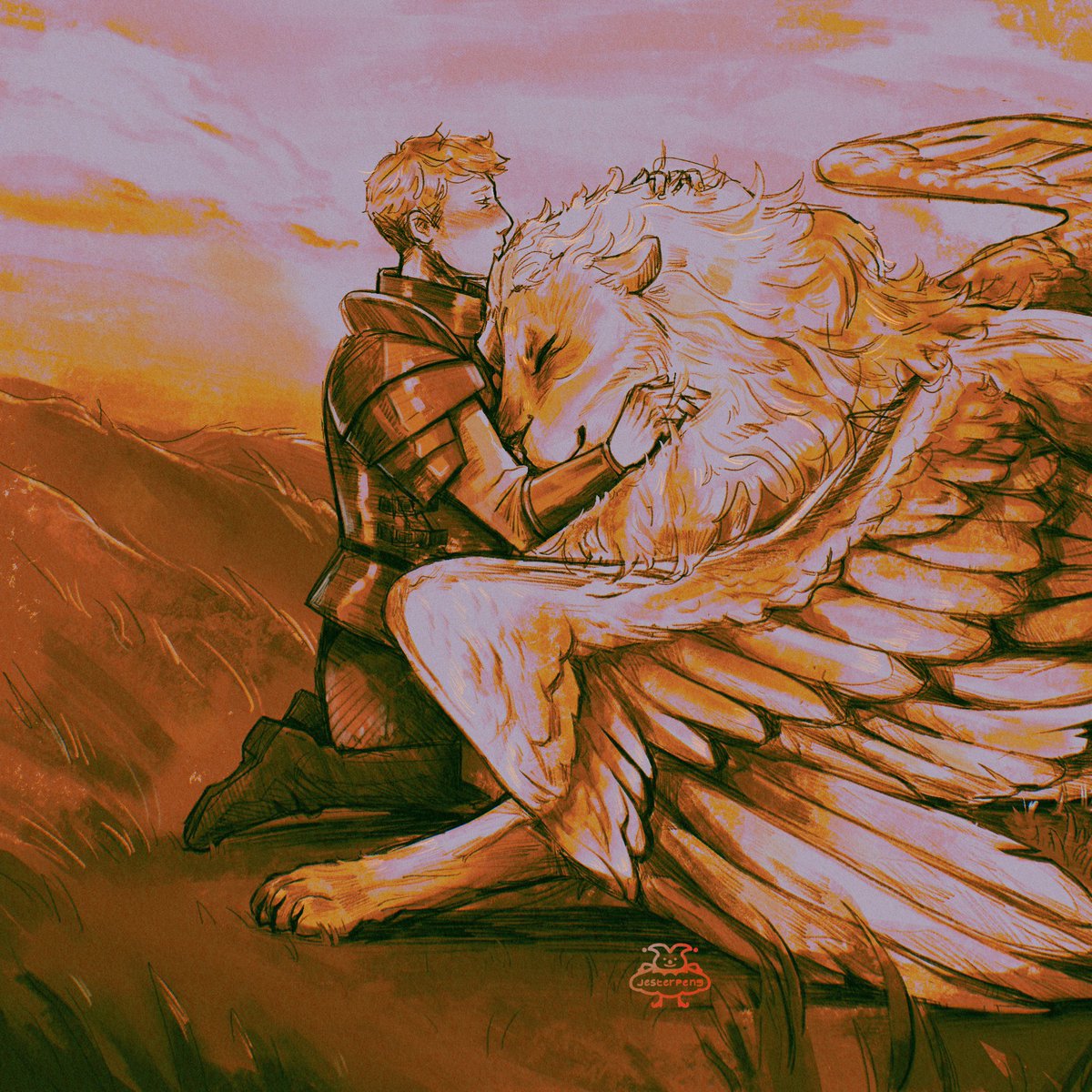 and the first time that you kissed me, i drank dry the river lethe 🫶 [ laios, winged lion, #dungeonmeshi ]