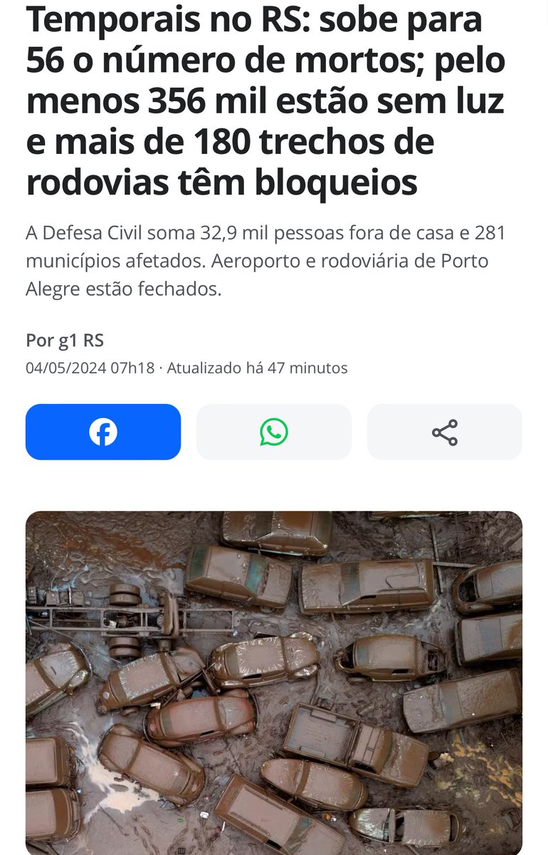 56 mortos no Rio Grande do Sul e Janja indo pro show da Madonna. 356 mil sem luz e o Ministro de Minas e Energia passeando em Roma. 180 trechos de rodovias bloqueados e o chefe das FFAA passeando na China. Nunca vi tantos aloprados num só governo! Malditos!