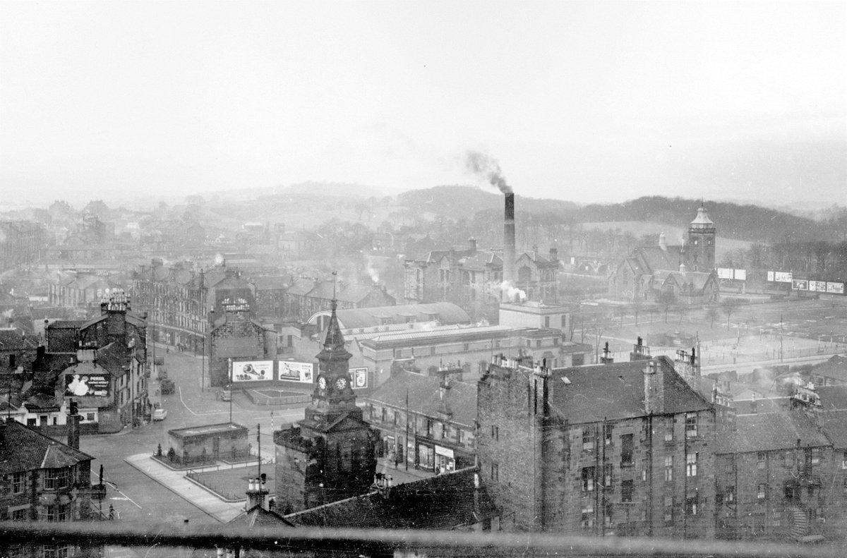 Hazy panoramic view of Pollokshaws in 1958, taken from the tower of St Conval’s, before the area was redeveloped. Archive Ref: D-AP9/7/28/35