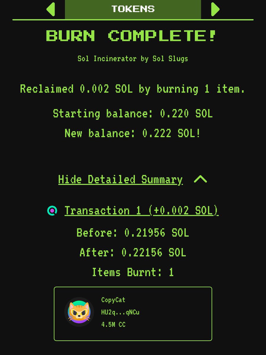 28 SOL buy and burn, equivalent to a 56 SOL buy….this happens roughly every 24 hours

$CC