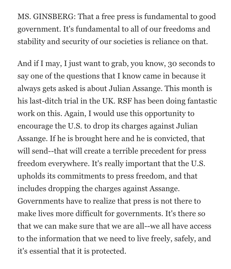 DC activists to #FreeAssange outside WaPo for its press freedom event #WPFD2024 @washingtonpost CEO @pressfreedom @jodieginsberg addressed #AssangeCase in closing remarks. 'I...encourage the U.S. to drop its charges against Julian Assange.' Transcript: washingtonpost.com/washington-pos…