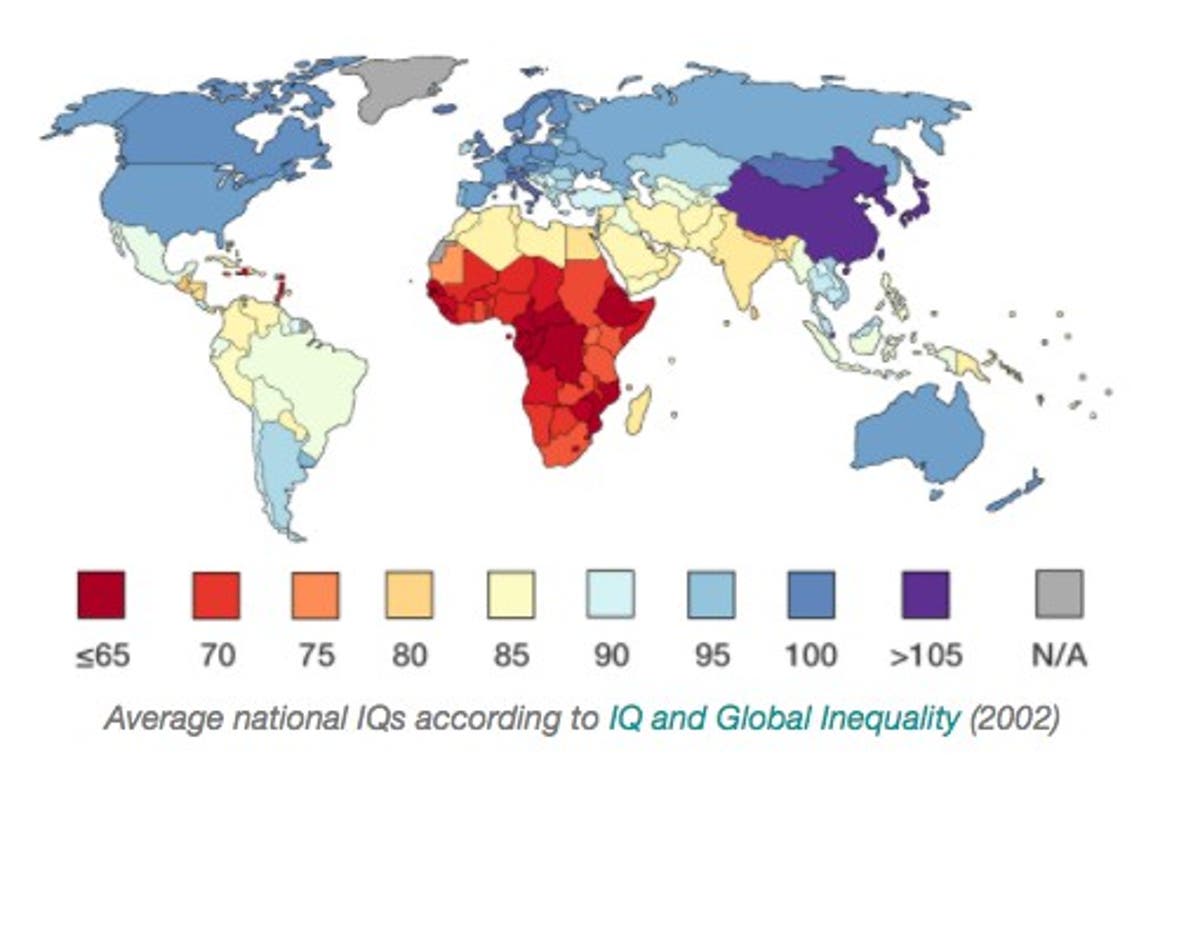 @DrEliDavid @EvaVlaar Brief reminder that IQ is strongly correlated with wealth and strongly inversely correlated with crime. And it's genetic, hereditary and no amount of education or money can change it. Also reminder that 70 IQ or below is considered a mental disability.