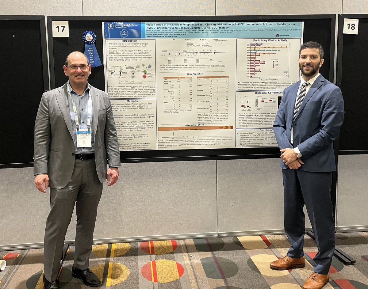 Congrats to @bbmdmsk and @uromuneeb on winning best poster for their CD40 trial! #AUA2024