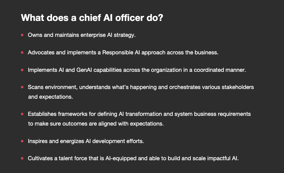 How a chief AI officer can help accelerate your #AI #strategy - @PwC 

pwc.com/us/en/tech-eff…

#artificialintelligence #generativeai #DubTechSummit #digitaltransformation #dES2024 #AIConUSA #HWIDI #AIforGood @IanLJones98 @Shi4Tech @lyakovet @IngridVasiliu @dinisguarda @FrRonconi…