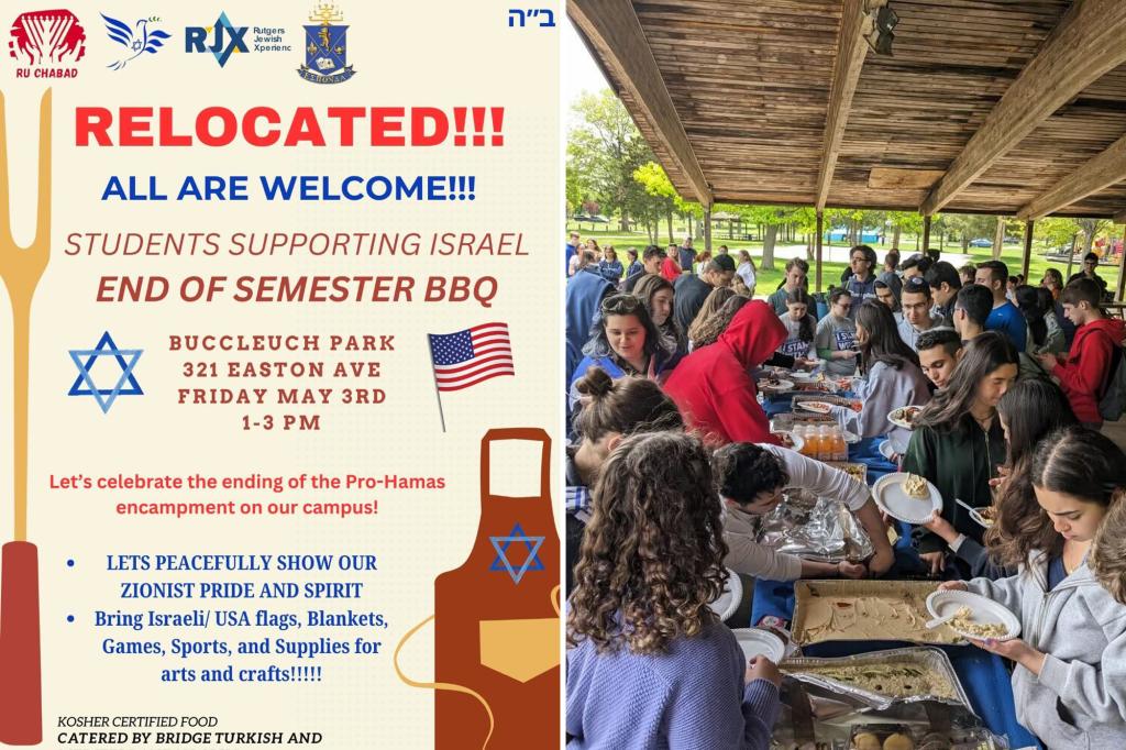 Rutgers forces Jewish BBQ off campus after giving into anti-Israel encampment’s demands trib.al/5WHB4Hh