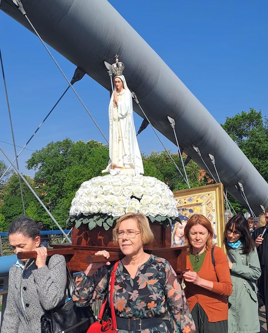 Catholic women’s Rosary rally in Krakow, Poland, today