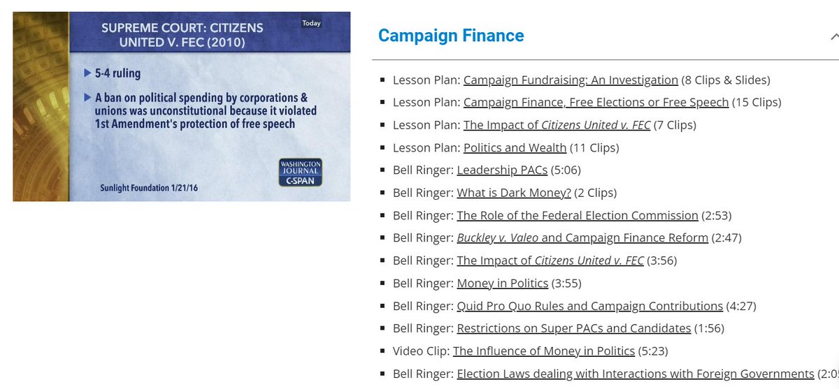 Just now on @cspanwj #Cram4theExam AP U.S. Gov & Politics review program, @GoldenHawkCav answered a question about PACs and Campaign Finance. Review resources here: sites.google.com/view/c-spancla…