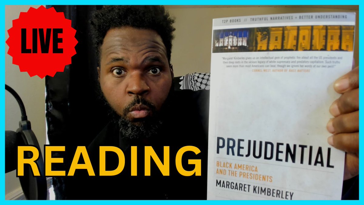 NEW BOOK! Reading & discussion at 6 pm ET:
LIVE Reading: Preface and Chapter 1 of Prejudential- Black America and the Presidents by Margaret Kimberley (@freedomrideblog) 
#JBto5K 
YouTube:
youtube.com/watch?v=Vp1n_-…
Rokfin:
rokfin.com/stream/48301/L…
Rumble:
 rumble.com/v4t6y2q-live-r…