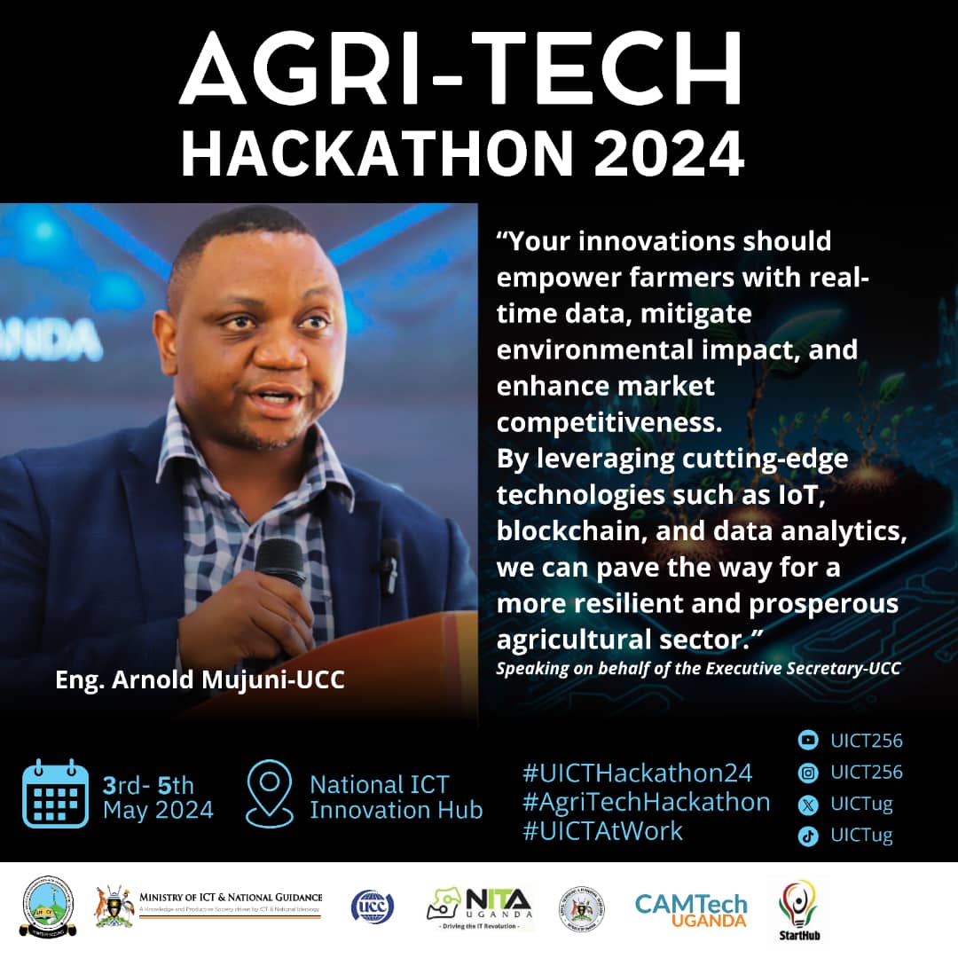 Agri-Tech hackathon is towards empowering farmers with real-time data in mitigating environmental risks and outcompete their counterparts on the market. #UICTAtWork #AgriTechHackathon @UCC_Official @MoICT_Ug @Hon_Ssebugwawo @UICTug