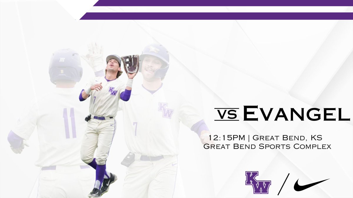 Game 3 today vs Evangel! The guys are back in action at the Great Bend Sports Complex at 12:15pm for an elimination game. Tune into the KCAC Sports Network to watch live if you can't make it out! #SFK