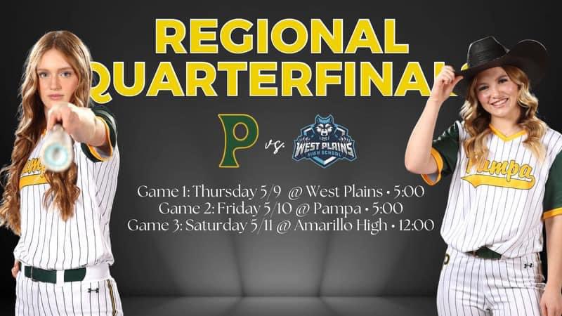 @LadyHarvesterSB Regional Quarterfinal schedule v West Plains! Even though games will be streamed by us, go out and support them at the game! All games are close and one is at home!! @CoachFWhite @okiecowpoke14 @PressPassSports @cjones8114 @amarilloglobe