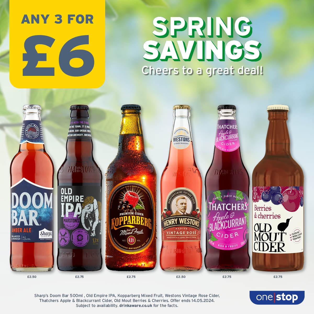 Enjoy the bank holiday with these great offers 👏🤩 Find your local store 👉 onestop.co.uk/store-finder/ Subject to availability. Participating stores only. Visit drinkaware.co.uk for the facts