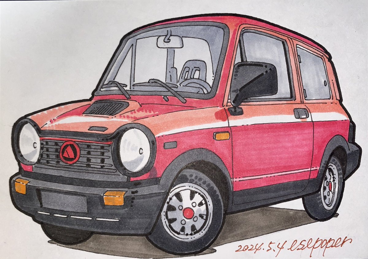 アウトビアンキ A112 アバルト
ｶﾜｲｸｶｹﾀ‼︎
#車 #アナログ絵