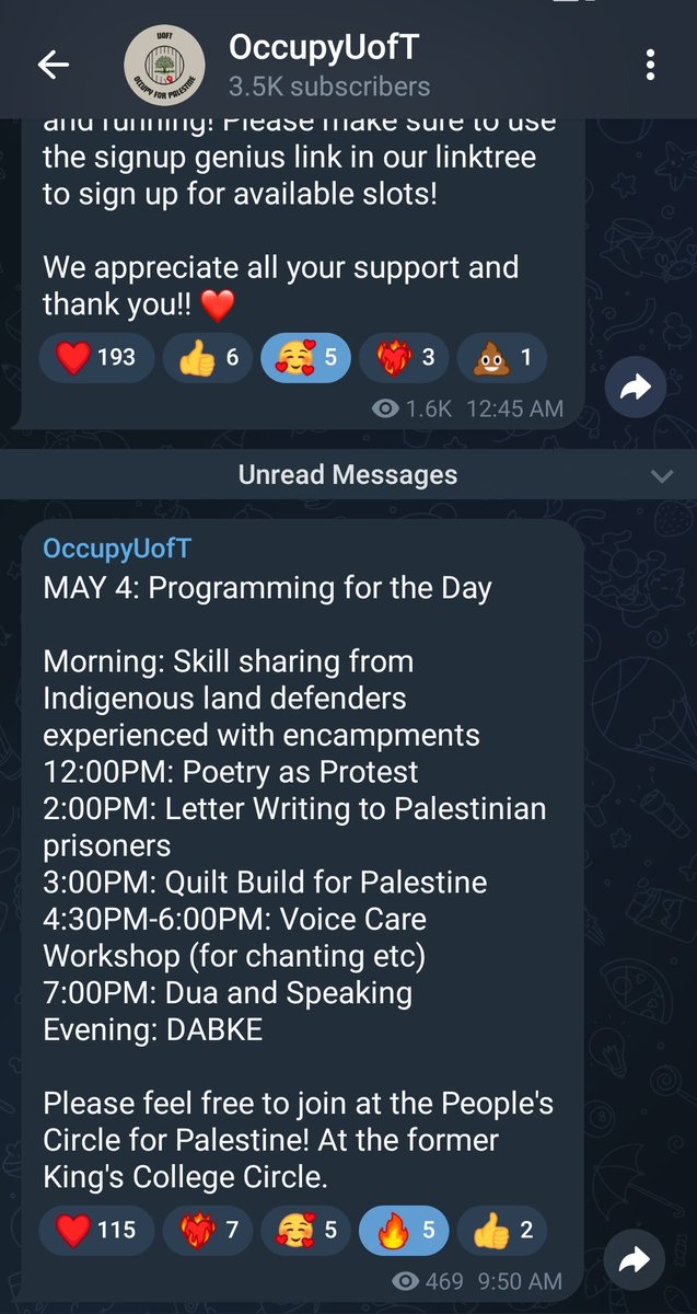 Subscribe to @occupyuoft's Telegram channel! linktr.ee/occupy.uoft t.me/OccupyUofT