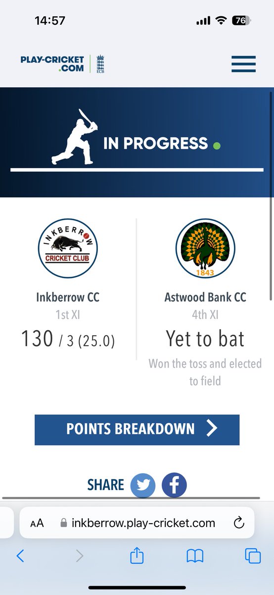 Come down to watch this #inkberrow cricket club this sunny Saturday the bar is open and the team are going well