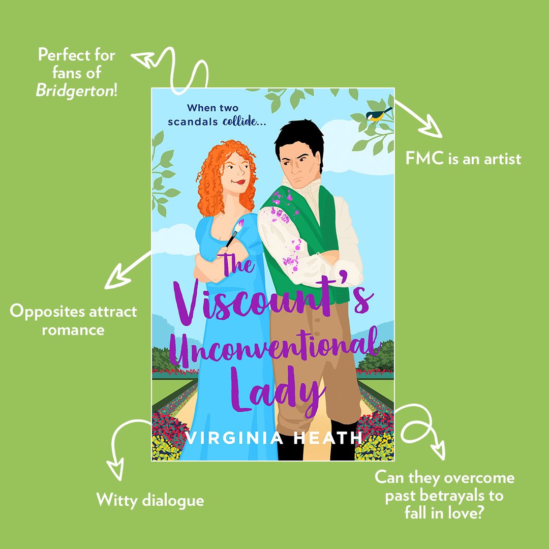 Perfect for fans of… 💌 Scandal in the ton 🐝 Bridgerton ❣️ Opposites attract The notorious Viscount And the most gossiped-about lady… The Viscount's Unconventional Lady by @VirginiaHeath_ is out now 💚✨ rb.gy/a7m1az
