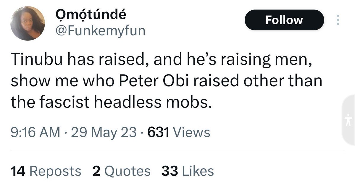 You always argue that Tinubu Raised men. Now he's raising the Prices. 🍺