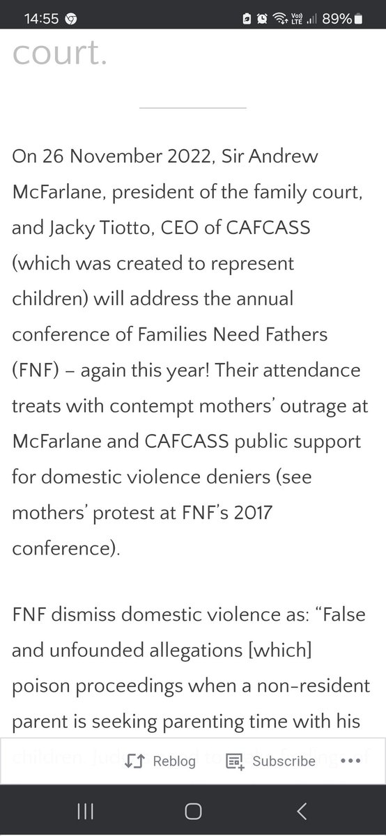 More attendees at Families need Fathers conferences!! This time Jackie Tiotto, CEO of CAFCASS, who makes a star attendance, promoting the concept of Parental Alienation alongside Sir Andrew McFarlane... it just keeps getting worse!