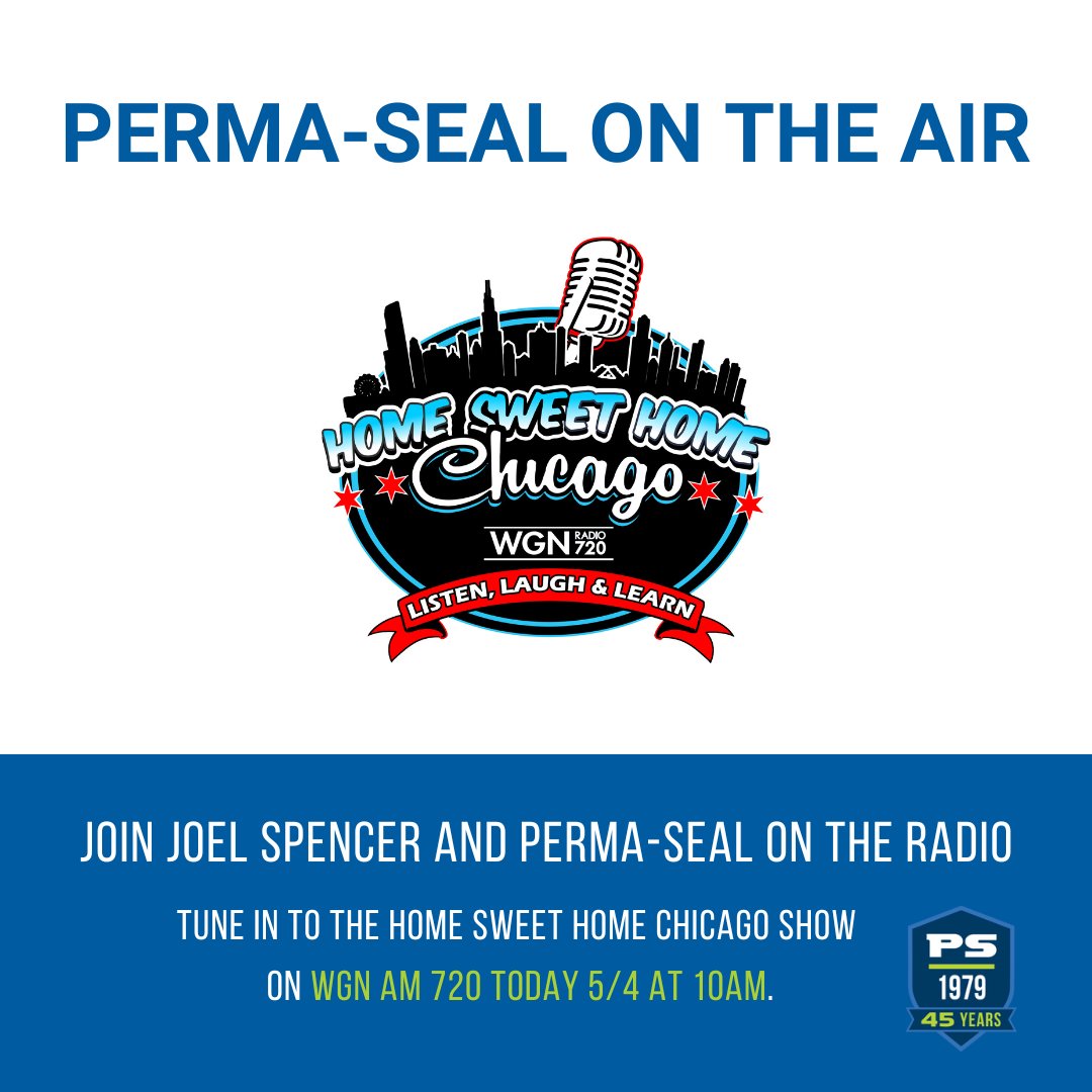 Tune into the Home Sweet Home Chicago shows live broadcast today from 10 am - 1 pm to learn and be entertained.

Perma-Seal's Joel Spencer will be live with the HSHC team to discuss our sump pumps and May Savings.

#45Years #GoPermaSeal #Chicago #Chicagoland