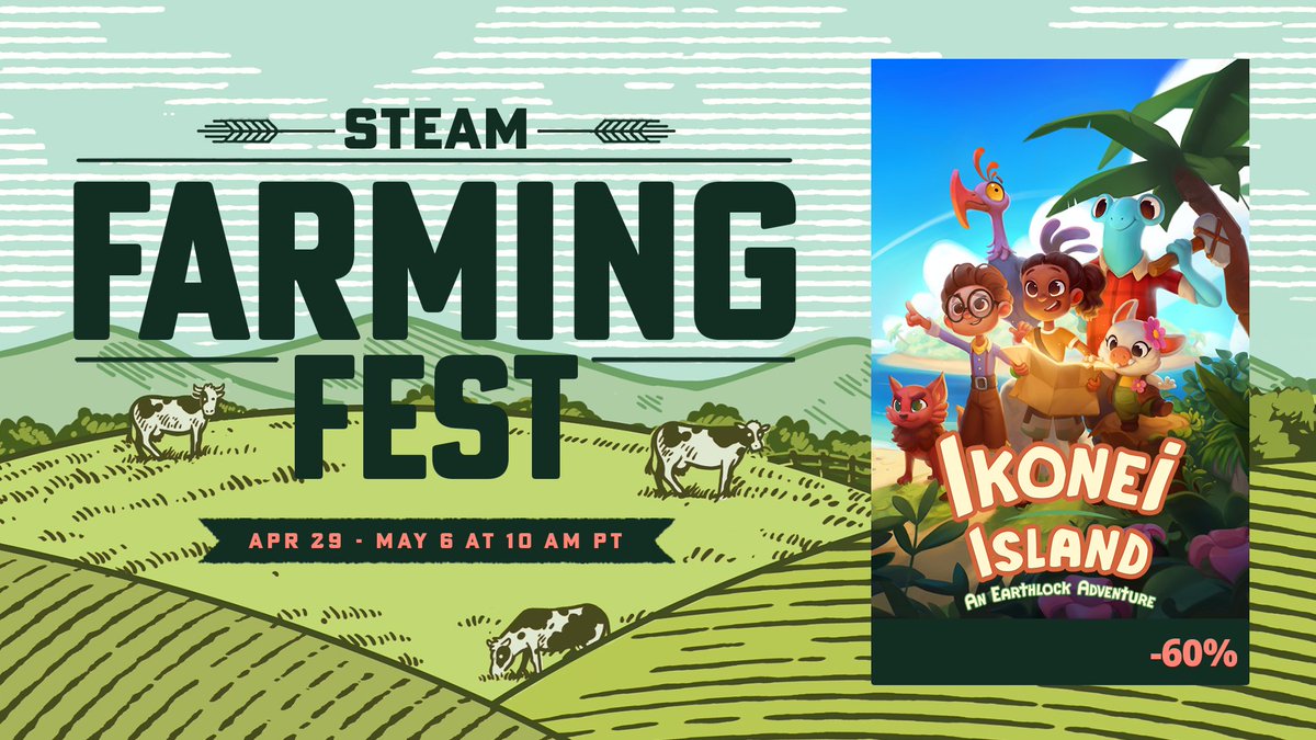 Hurry, Castaways! Time is running out to snag Ikonei Island and its DLC in the #Steam #FarmingFest Sale! Grab your copy today and immerse yourself in the warmth of #CozyGaming adventures! 🎮
