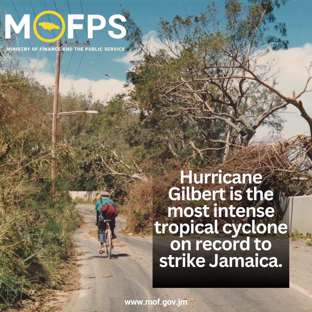 From 10:00am-6:00pm on September 12, 1988, Hurricane Gilbert traversed the entire length of Jamaica. After re-emerging into the warm open waters of the northwest Caribbean Sea, the storm rapidly intensified. #jamaicasaturday