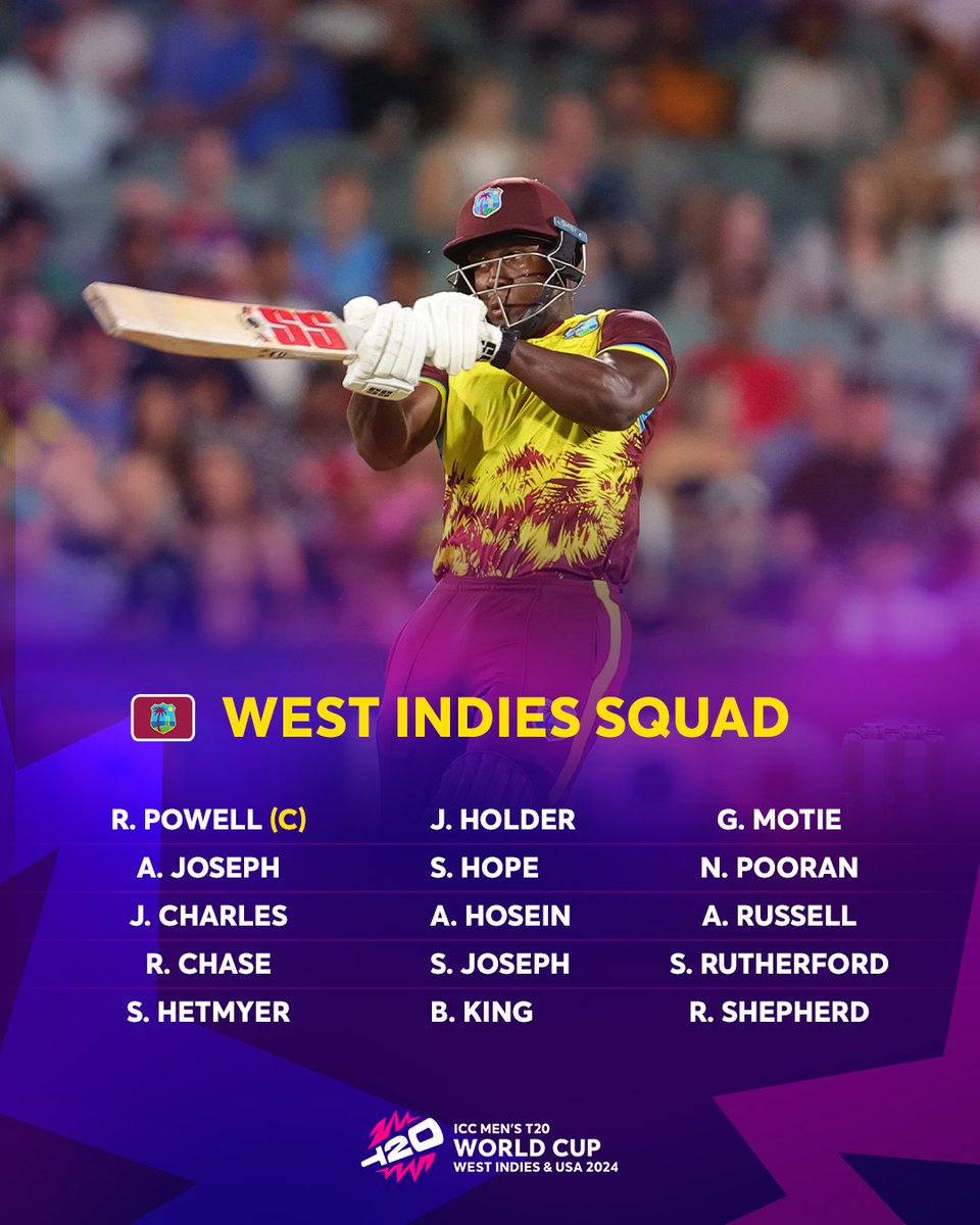 Shamar Joseph's maiden T20I call-up and Shimron Hetmyer's return were the major highlights in West Indies' squad for the ICC Men's #T20WorldCup 2024 👊 More 👉 bit.ly/44uTAi4