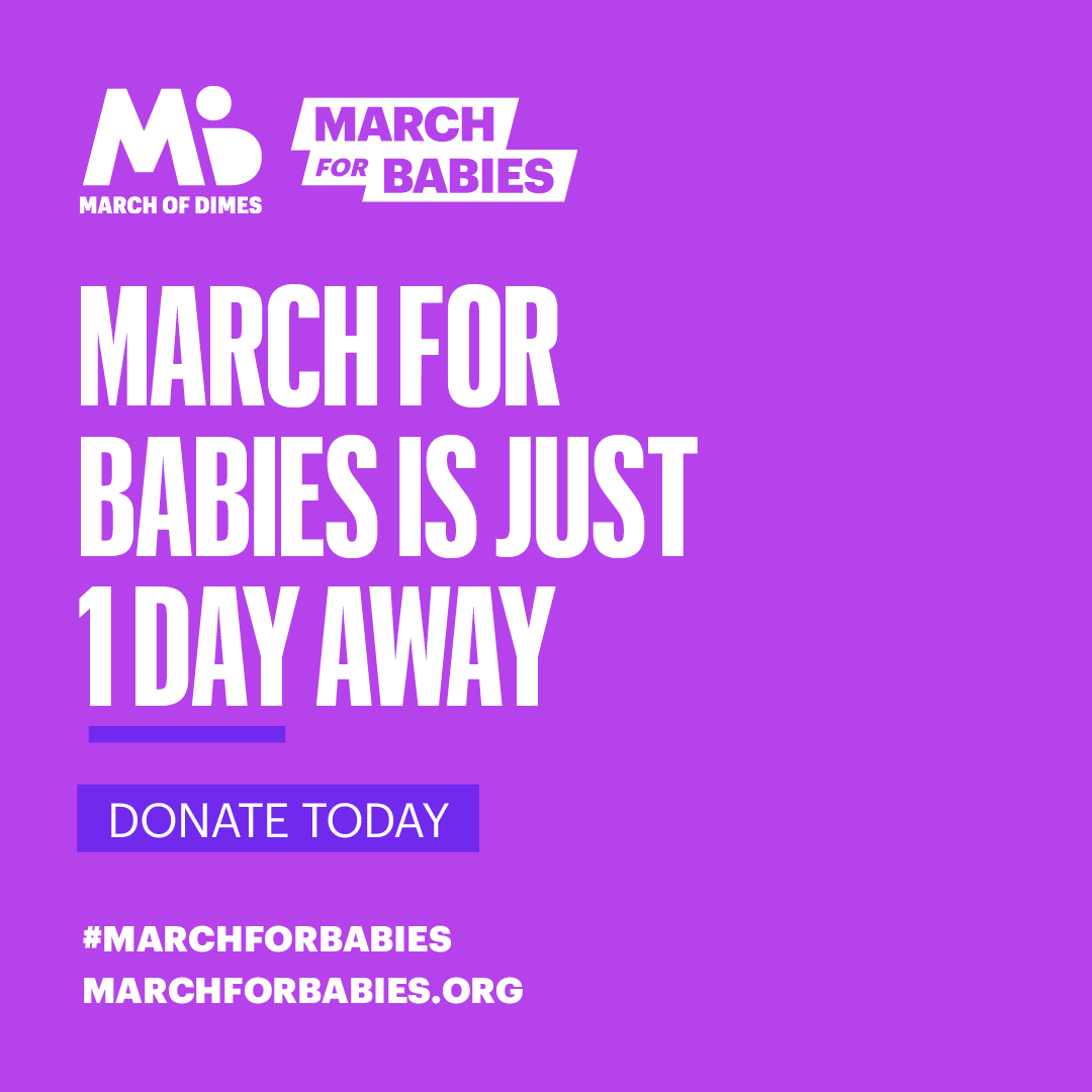 We are only one day away from this year's #MarchForBabies: A Mother of a Movement!

To learn more and join the movement, please visit - bit.ly/4a5koqr

#HCAUniteForMoms #HCAUniteForBabies #HCACares